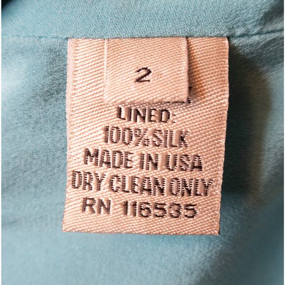 LELA ROSE Groovy Blue Abstract Print 100% Silk Sleeveless Sheath Dress US 2 - Picture 10 of 12